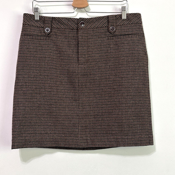 Eddie Bauer Skirt 12 Plaid Wool Blend Lined School Girl Mini Zip Winter Work - Picture 1 of 10